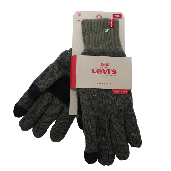 Levi's Mens Easy Texting Knit Gloves - Mens Large - Olive Green - NWT - Picture 1 of 3